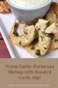 Warm Garlic-Parmesan Shrimp with Roasted Garlic Dip
