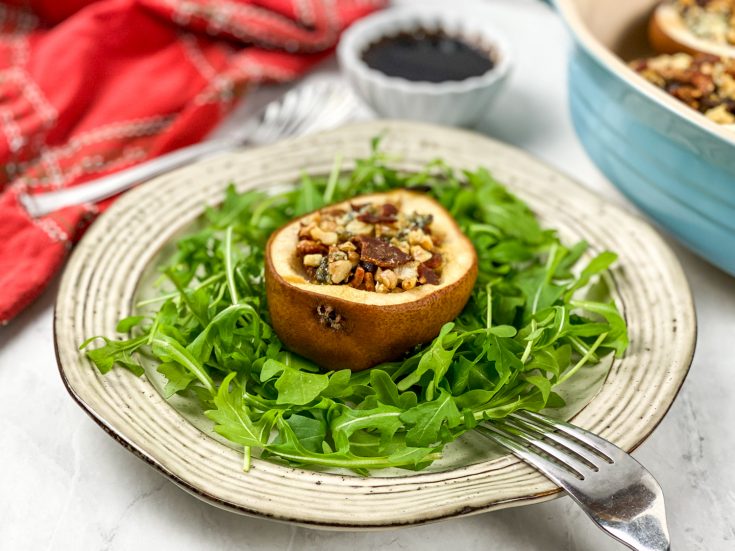 ROASTED PEARS WITH BLUE CHEESE & WALNUTS