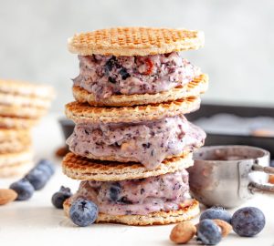 Blueberry Almond Ice Cream Wafflewiches